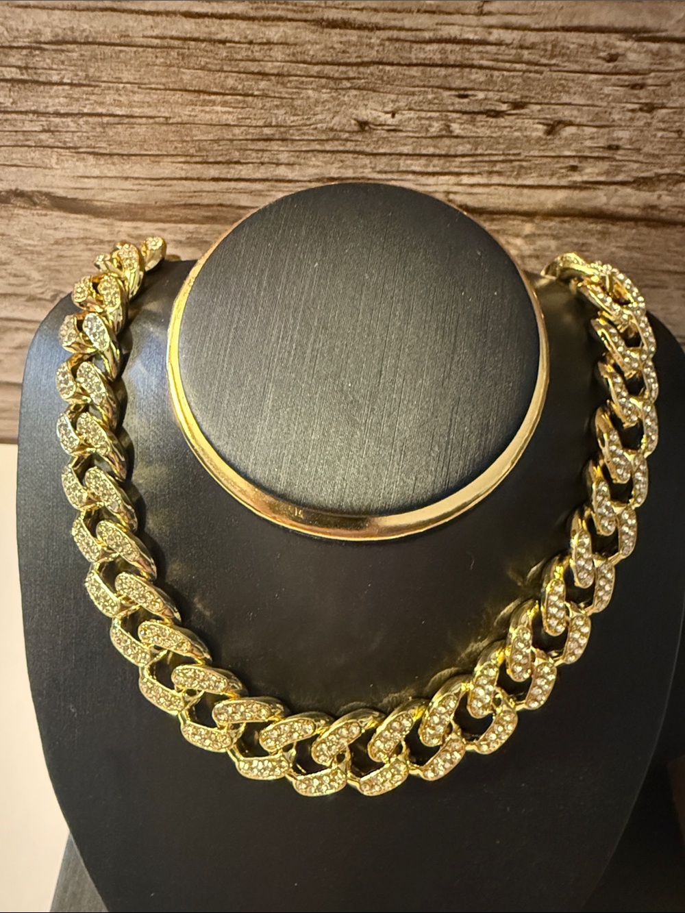 Men's Iced Out Gold Plated Diamond Cuban Link Chain Necklace